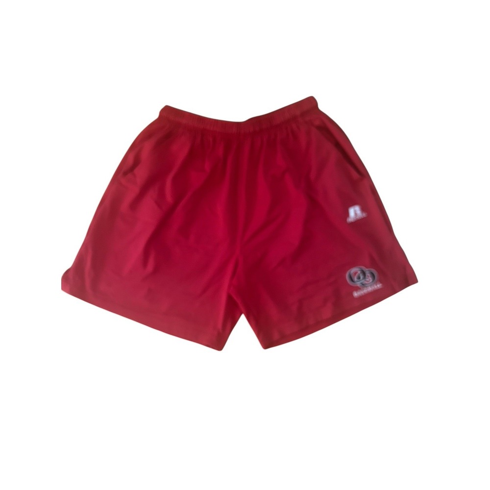 Vintage Russell Athletic Red Baseball Shorts Men's Large L Embroidered Logo